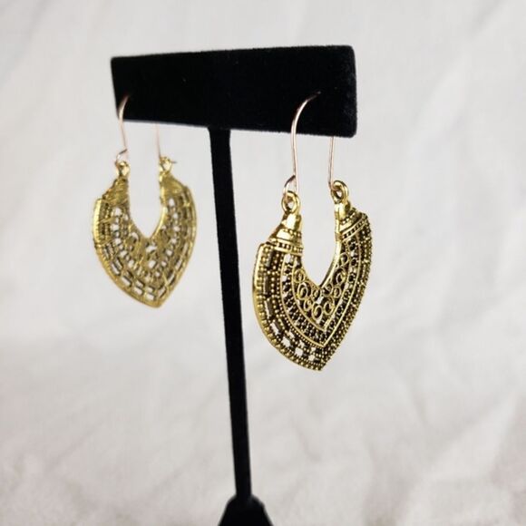 Filigree Hoop Boho Earrings - Picture 1 of 3